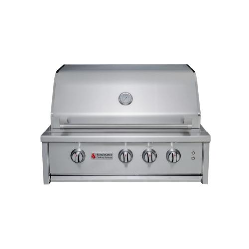 RCS Cutlass Elite 30 Inch 3 Burner Built In Propane Gas Grill with Rear Infrared Burner Smoker Box  and  Color Changing LED Lighting