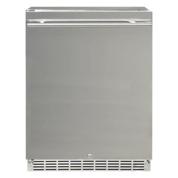 RCS 24 Inch 5 01 Cu Ft Outdoor Rated Stainless Steel Compact Refrigerator with Locking Solid Door and Digital Controls 1350
