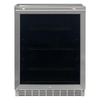 RCS 24 Inch 5 01 Cu Ft Outdoor Rated Stainless Steel Glass Door Refrigerator with Lock LED Lighting and Digital Controls 1350