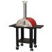 WPPO Karma 25 Inch Freestanding Wood Fired Pizza Oven with Black Cart   Red