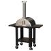 WPPO Karma 25 Inch Freestanding Wood Fired Pizza Oven with Black Cart   Black