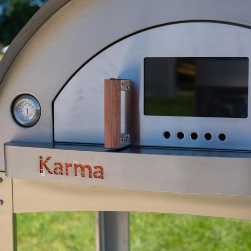 WPPO Karma 32 Inch Freestanding Stainless Steel Wood Fired Pizza Oven with Stainless Steel Cart
