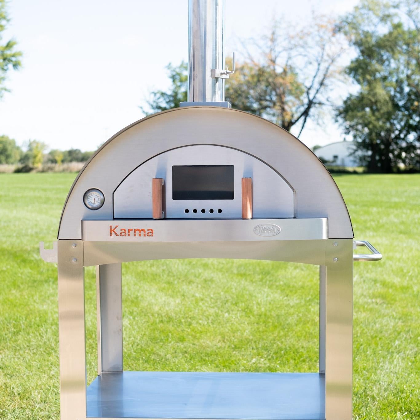 WPPO Karma 42 Inch Countertop Stainless Steel Wood Fired Pizza Oven