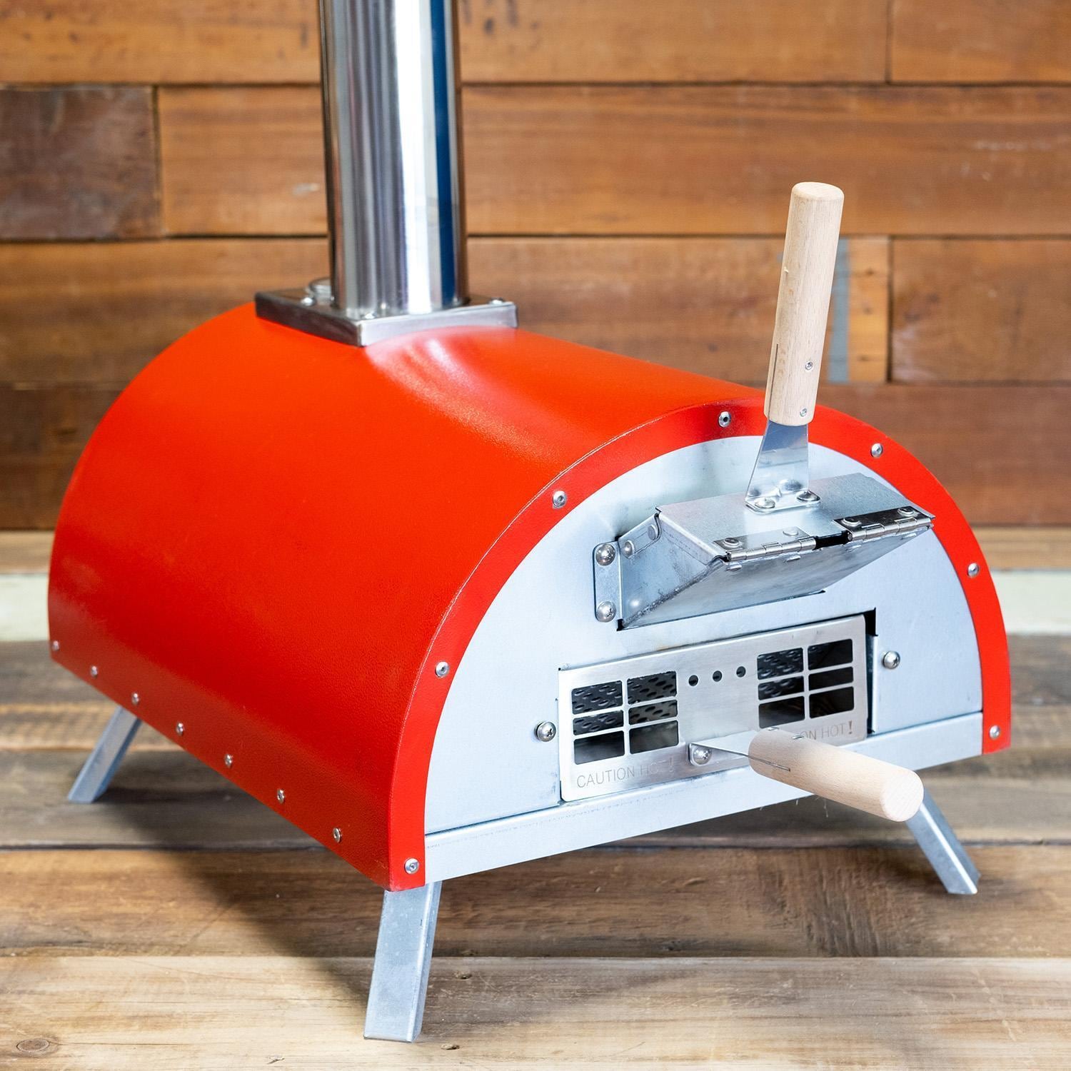 WPPO Le Peppe Portable Eco Wood Fired Oven with Deluxe Peel   Red