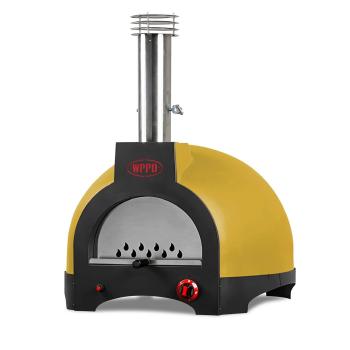 WPPO Infinity 66 Countertop Hybrid Wood and Propane Gas Refractory Pizza Oven Faro Yellow350