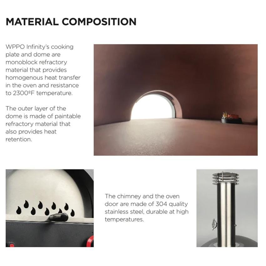 WPPO Infinity 50 Freestanding Hybrid Wood  and  Propane Gas Refractory Pizza Oven   Faro Yellow