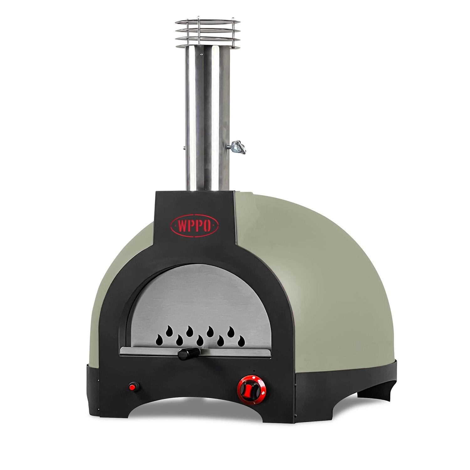 WPPO Infinity 50 Countertop Hybrid Wood  and  Propane Gas Refractory Pizza Oven   Olive Green