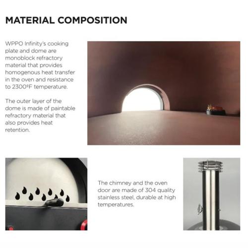 WPPO Infinity 66 Countertop Hybrid Wood  and  Propane Gas Refractory Pizza Oven   Olive Green