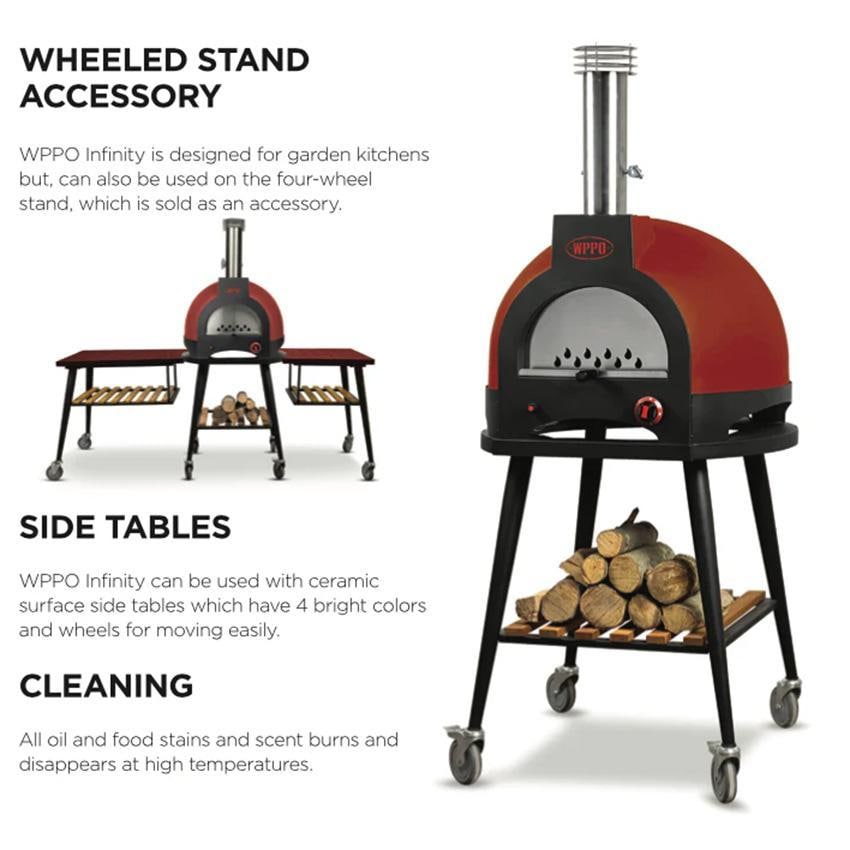 WPPO Infinity 66 Countertop Hybrid Wood  and  Propane Gas Refractory Pizza Oven   Olive Green