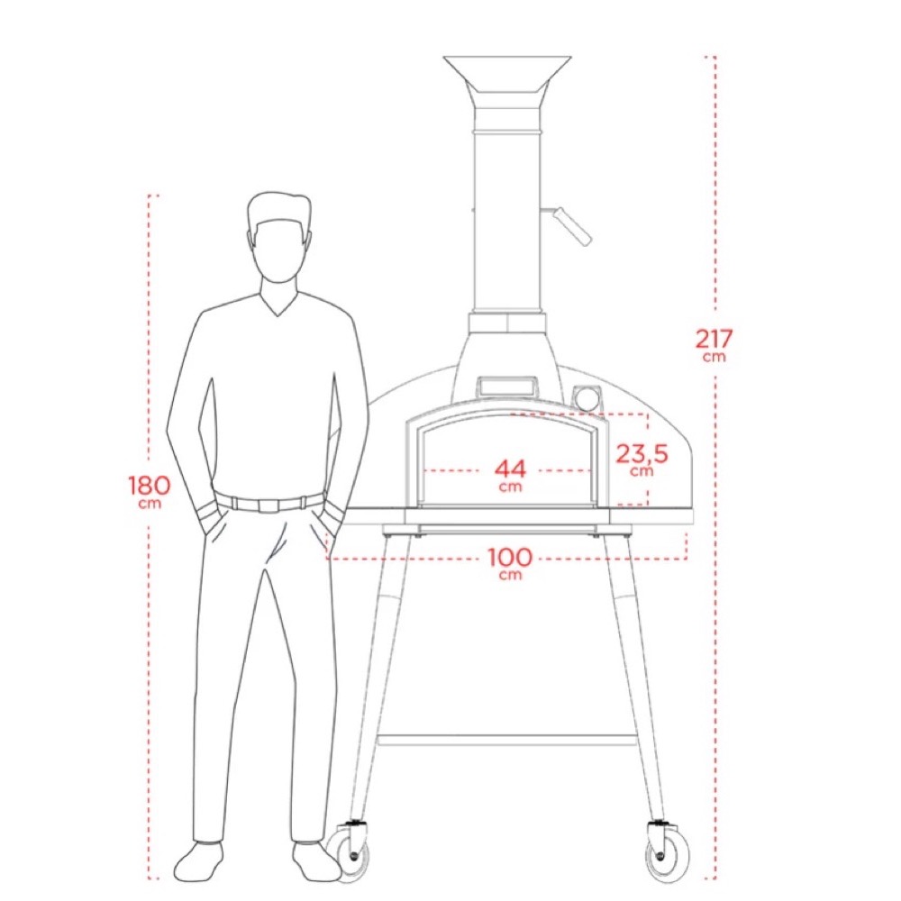 WPPO Red Rock 100 Wood Fired Stone Bread Oven   PRO 100 Edition