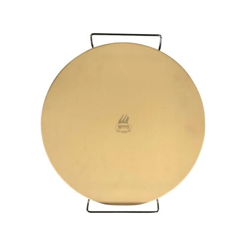 WPPO 15 Inch Premium Pizza Baking Stone with Metal Rack Handles