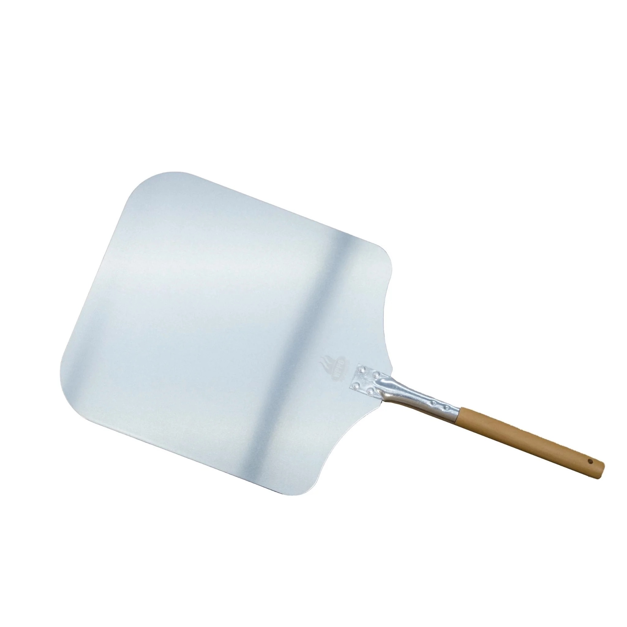 WPPO 12 Inch x 26 Inch Traditional Aluminum Pizza Peel with Wood Handle