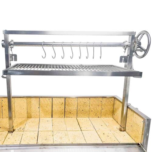 Tagwood BBQ 50 Inch Built In Stainless Steel Santa Maria Argentine Charcoal Grill   Partially Assembled