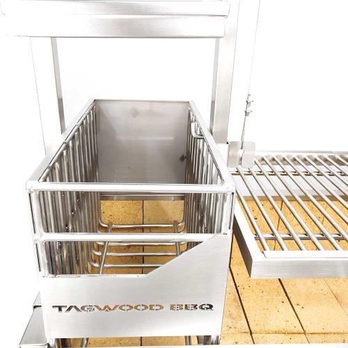 Tagwood BBQ 50 Inch Built In Stainless Steel Santa Maria Argentine Charcoal Grill   Partially Assembled