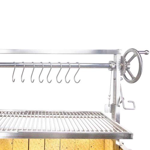 Tagwood BBQ 50 Inch Built In Stainless Steel Santa Maria Argentine Charcoal Grill   Partially Assembled