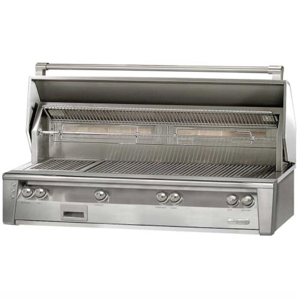 Alfresco Grills ALXE 56 Inch 4 Burner Built In Natural Gas Grill with Sear Zone and Rear Infrared Burner   Stainless Steel