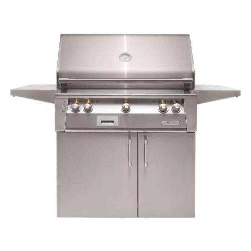 Alfresco Grills ALXE 36 Inch 3 Burner Freestanding Natural Gas Grill with Sear Zone and Rear Infrared Burner   Stainless Steel