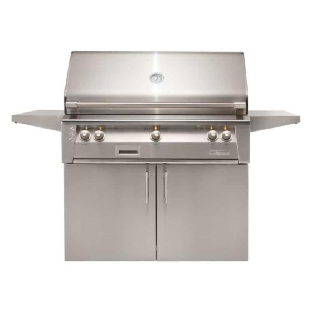 Alfresco Grills ALXE 42 Inch 3 Burner Freestanding Propane Gas Grill with Rear Infrared Burner   Stainless Steel