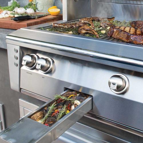 Alfresco Grills ALXE 42 Inch 3 Burner Freestanding Natural Gas Grill with Rear Infrared Burner   Stainless Steel