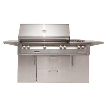 Alfresco Grills ALXE 56 Inch 3 Burner Freestanding Propane Gas Grill with Rear Infrared Burner and Side Burner Stainless Steel ALXE 56C LP 350