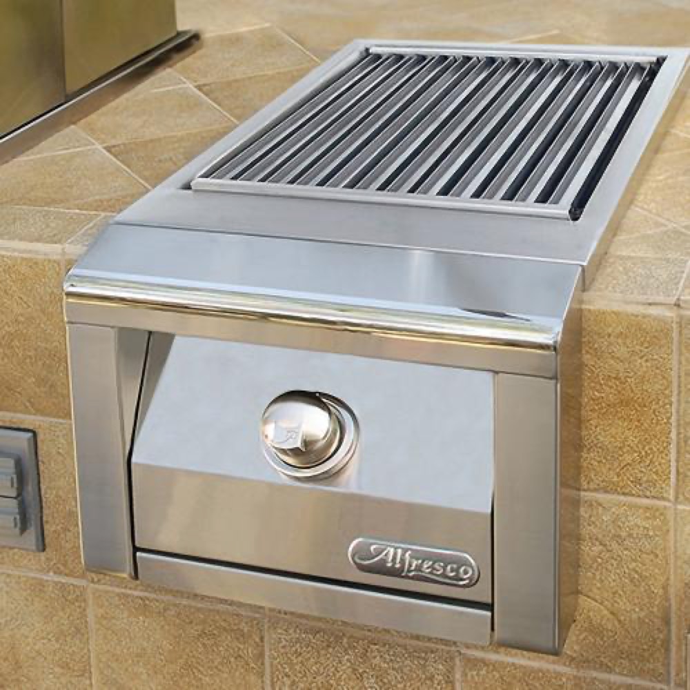 Alfresco Grills 30200 BTU Built In Natural Gas Sear Zone Side Burner with Stainless Steel Lid   Stainless Steel