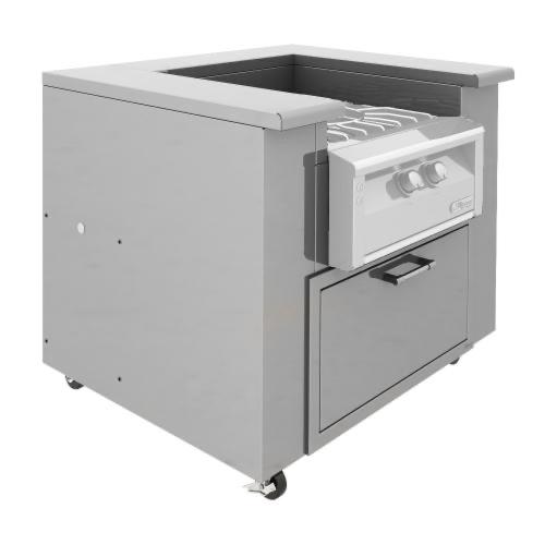 Alfresco Grills Stainless Steel Cart for Versa Power Cooker with Countertop and Storage