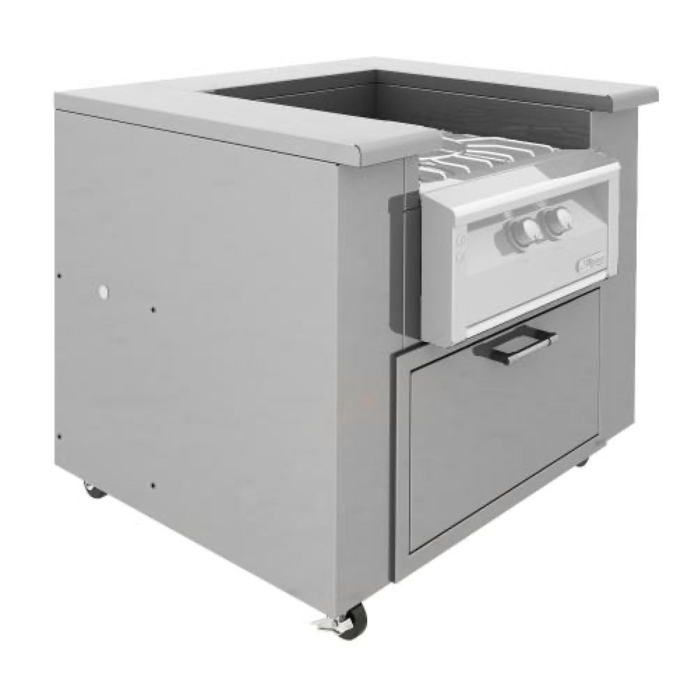 Alfresco Grills Stainless Steel Cart for Versa Power Cooker with Countertop and Storage