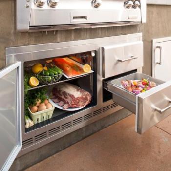 Alfresco Grills 42 Inch 7 25 Cu Ft Capacity Outdoor Rated Built In Under Grill Refrigerator Stainless Steel ARXE 42 350