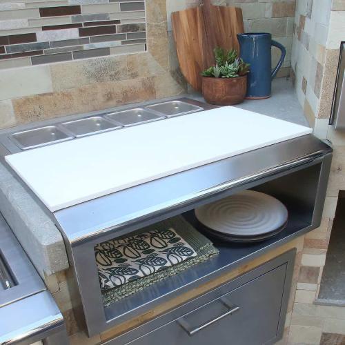 Alfresco Grills 30 Inch Built In Plate and Garnish Station with Food Pans