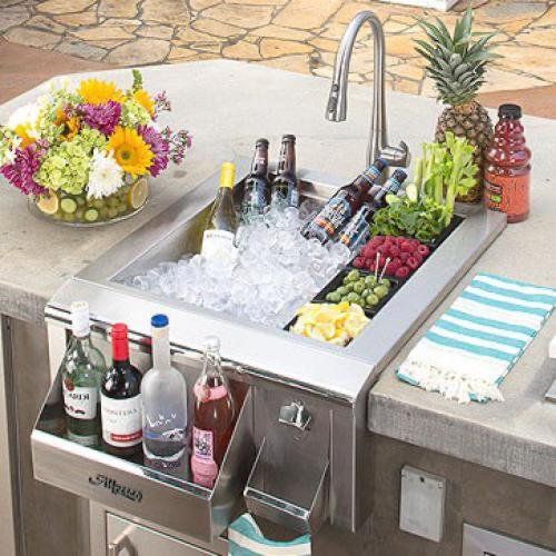 Alfresco Grills 24 Inch Versa Built In Outdoor Rated Bartender and Sink System
