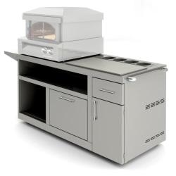 Alfresco Grills Deluxe Stainless Steel Prep Cart for Pizza Oven AXE PZA PPC250