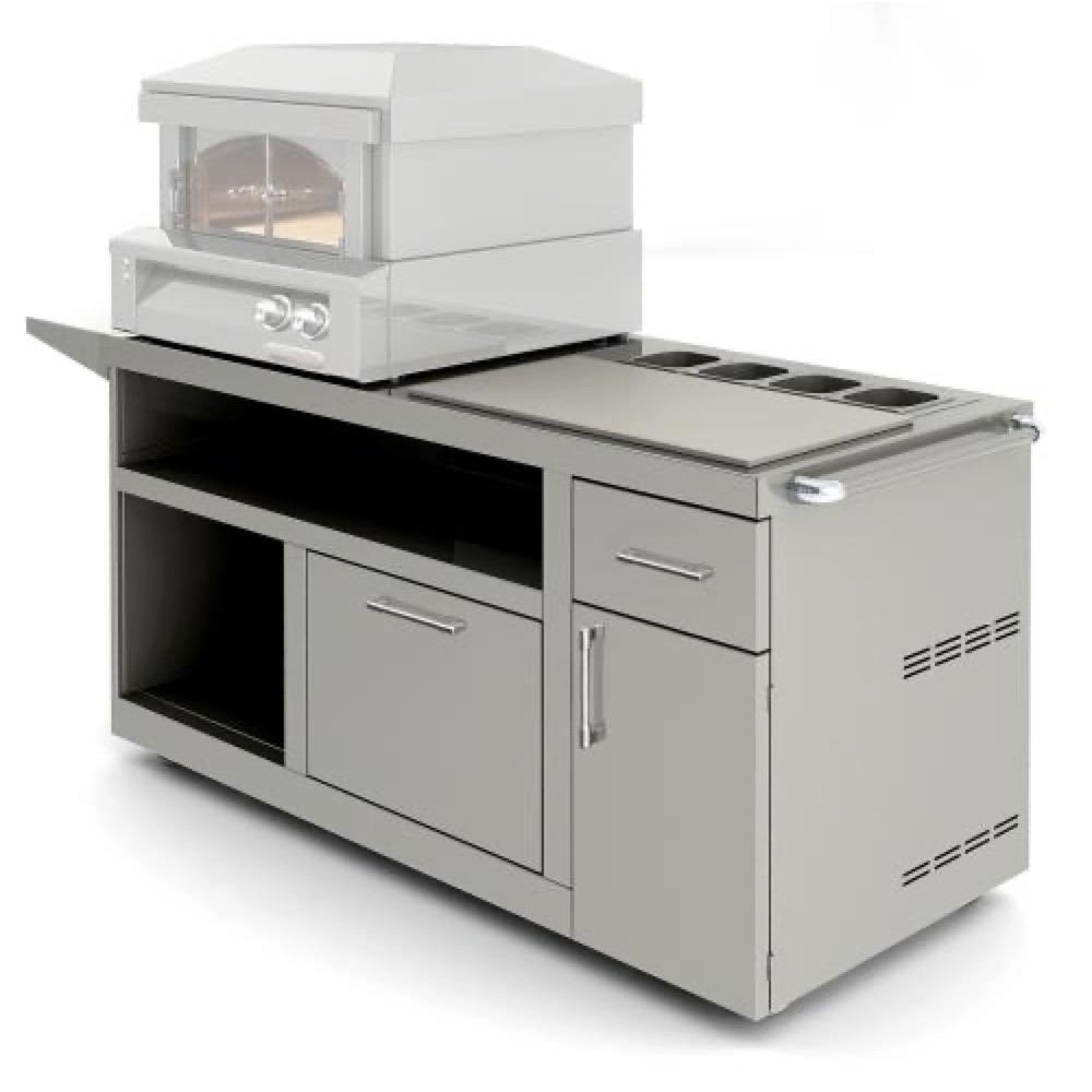 Alfresco Grills Deluxe Stainless Steel Prep Cart for Pizza Oven