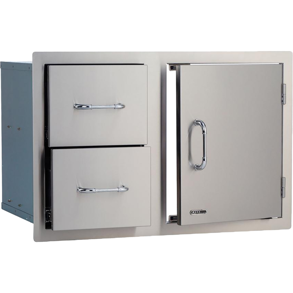 Bull BBQ 30 Inch Stainless Steel Access Door  and  Double Drawer Combo with Paper Towel Holder