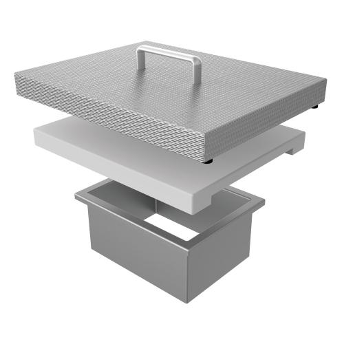 Hestan 6 Inch Stainless Steel Countertop Trash Chute with Cutting Board  and  Cover