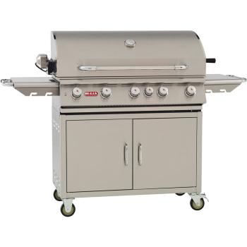 Bull BBQ Brahma 38 Inch 5 Burner Freestanding Propane Gas Grill with Rear Infrared Burner 55000 Right Angle350