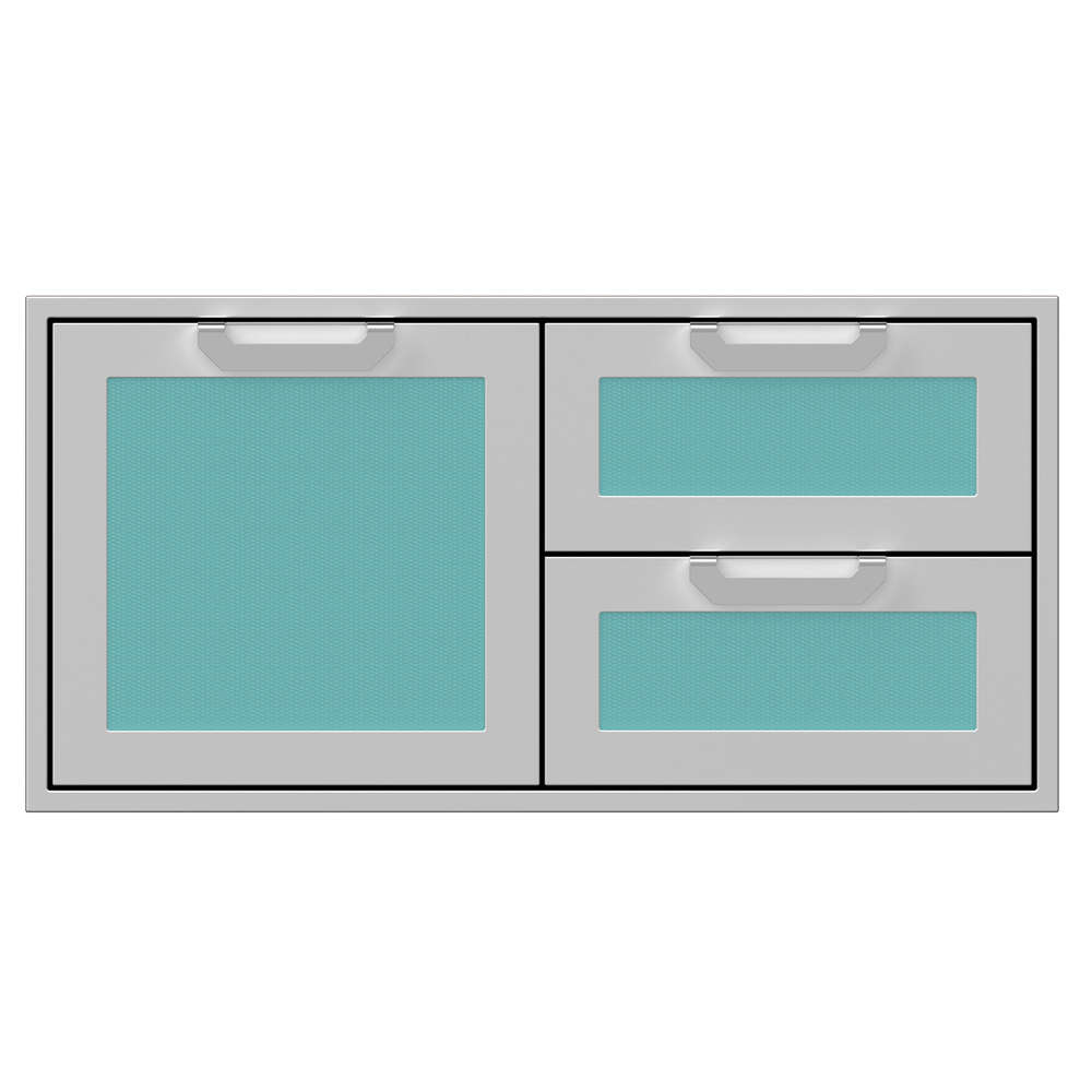 Hestan 42 Inch Stainless Steel Right Hinged Access Door  and  Double Drawer Combo   Bora Bora
