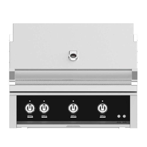 Hestan 36 Inch 3 Burner Built In Propane Gas Grill with Infrared Rotisserie Burner   Stealth