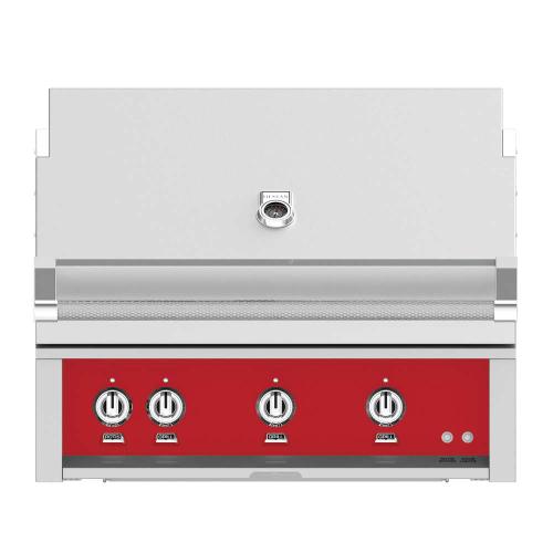 Hestan 36 Inch 3 Burner Built In Propane Gas Grill with Infrared Rotisserie Burner   Matador