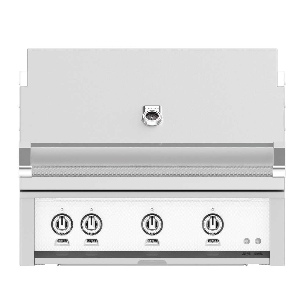 Hestan 36 Inch 3 Burner Built In Propane Gas Grill with Infrared Rotisserie Burner   Froth