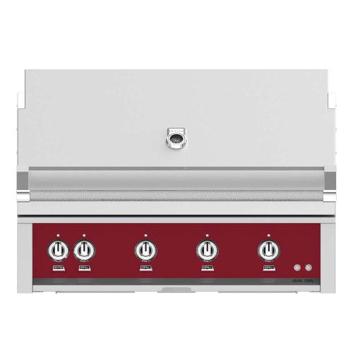 Hestan 42 Inch 4 Burner Built In Natural Gas Grill with Infrared Rotisserie Burner   Tin Roof