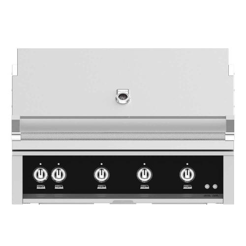 Hestan 42 Inch 4 Burner Built In Natural Gas Grill with Infrared Rotisserie Burner   Stealth