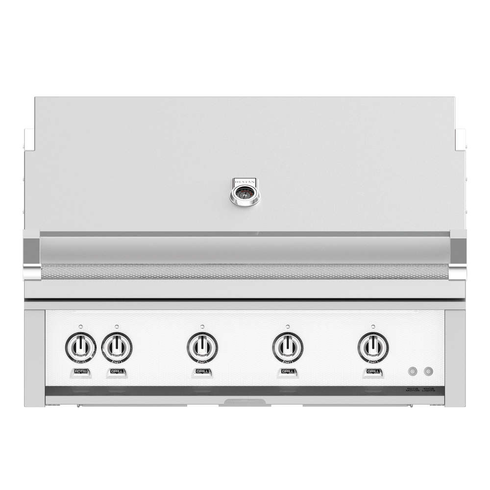 Hestan 42 Inch 4 Burner Built In Natural Gas Grill with Infrared Rotisserie Burner   Froth