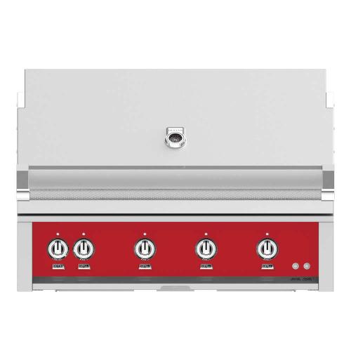 Hestan 42 Inch 4 Burner Built In Propane Gas Grill with Infrared Sear Burner and Rotisserie Burner   Matador