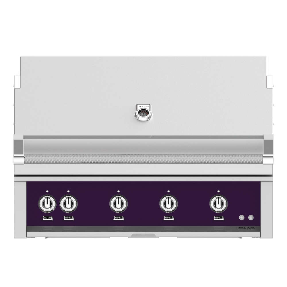 Hestan 42 Inch 4 Burner Built In Natural Gas Grill with Infrared Sear Burner and Rotisserie Burner   Lush