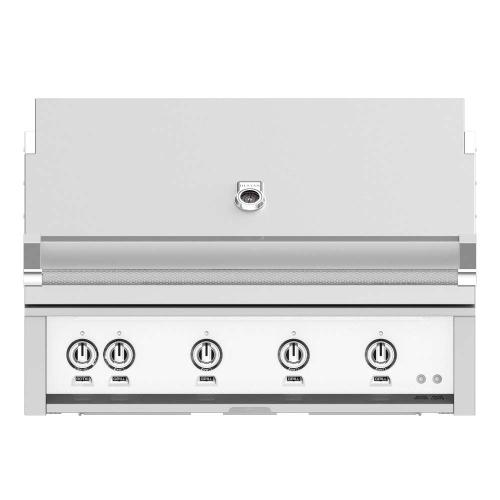 Hestan 42 Inch 4 Burner Built In Natural Gas Grill with Infrared Sear Burner and Rotisserie Burner   Froth