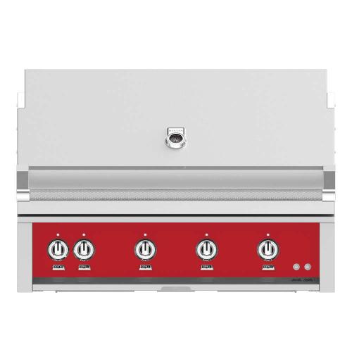 Hestan 42 Inch 4 Burner Built In Natural Gas Grill with All Infrared Sear Burners and Rotisserie Burner   Matador