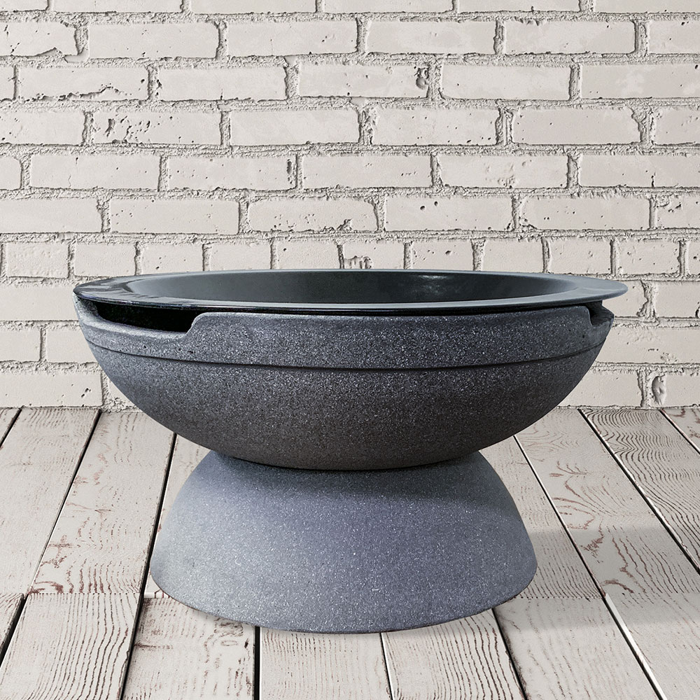 Prism Hardscapes Falo 21 Inch Wood Burning Round Fire Bowl   Pebble Beach