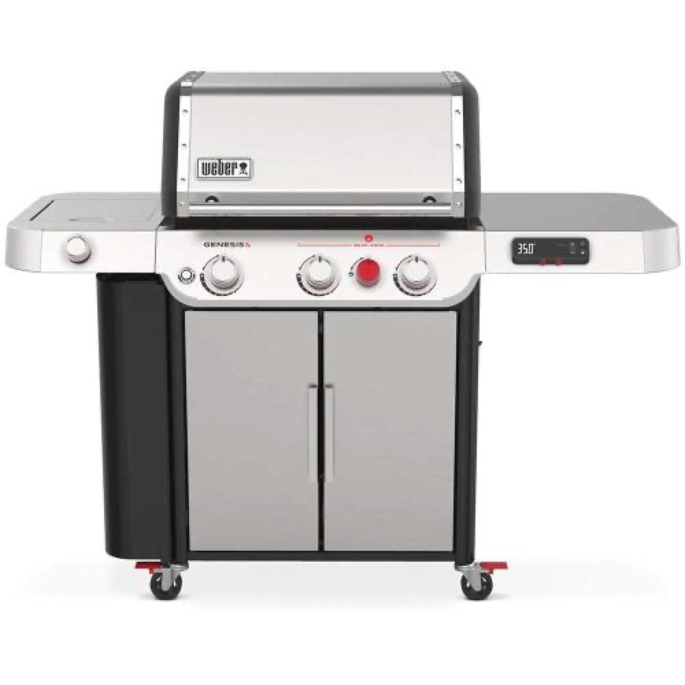 Weber Grills Genesis SX 335 Propane Gas Smart Grill with Sear Burner  and  Side Burner   Stainless Steel