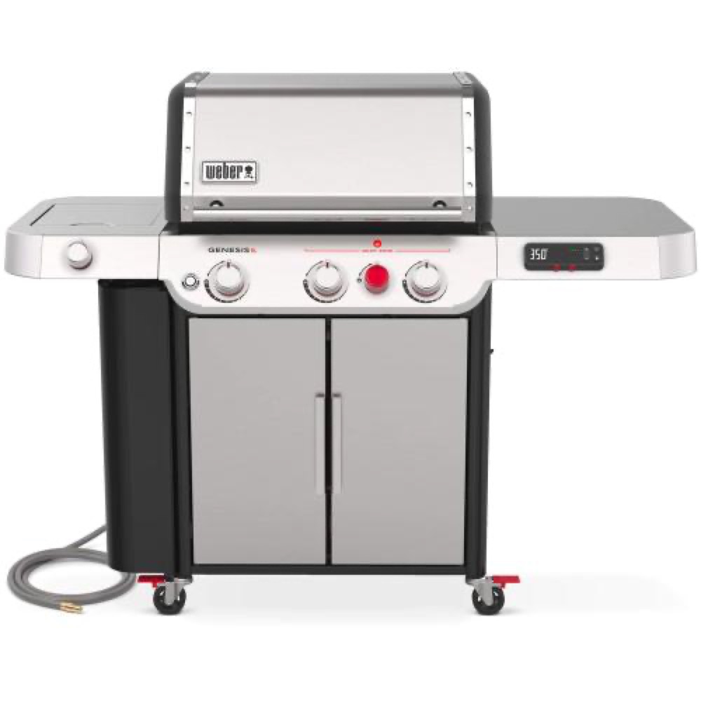 Weber Grills Genesis SX 335 Natural Gas Smart Grill with Sear Burner  and  Side Burner   Stainless Steel