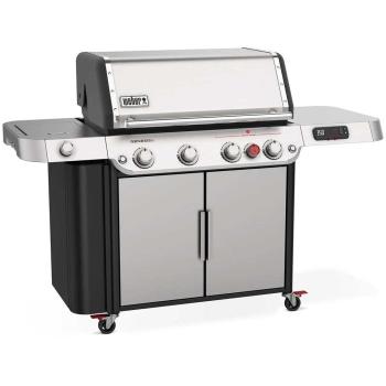 Weber GENESIS 38800001 SPX 435 Natural Gas Smart Grill with Sear Burner Side Burner Stainless Steel angled350